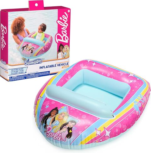 SwimWays Barbie Swim Trainer, US Coast Guard Approved Life Vest Kids Swim Vest, Arm Floaties & Life Jackets for Kids 33-55 lbs, Barbie in Saudi Arabia