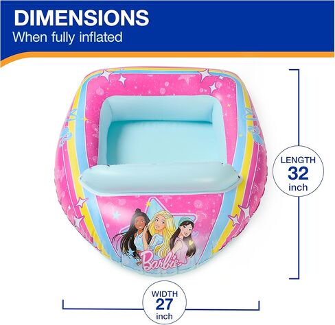 SwimWays Barbie Swim Trainer, US Coast Guard Approved Life Vest Kids Swim Vest, Arm Floaties & Life Jackets for Kids 33-55 lbs, Barbie in Saudi Arabia