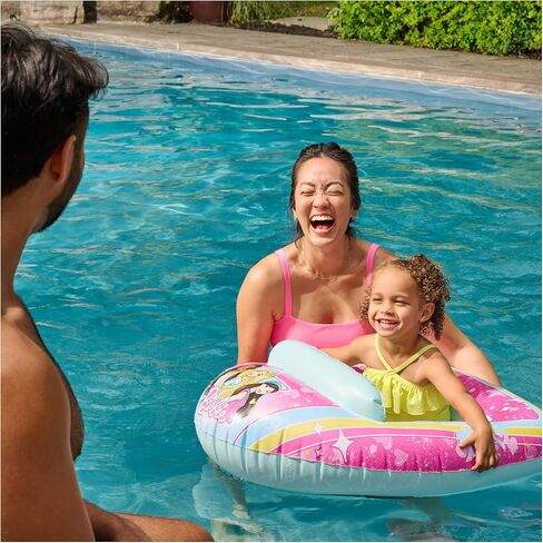 SwimWays Barbie Swim Trainer, US Coast Guard Approved Life Vest Kids Swim Vest, Arm Floaties & Life Jackets for Kids 33-55 lbs, Barbie in Saudi Arabia