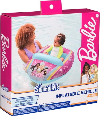 SwimWays Barbie Swim Trainer, US Coast Guard Approved Life Vest Kids Swim Vest, Arm Floaties & Life Jackets for Kids 33-55 lbs, Barbie in Saudi Arabia