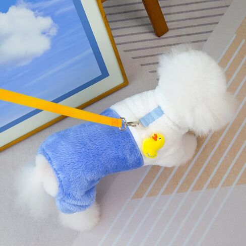 Dog Sweater Dog Clothes Fleece Dog Woolen Sweater Winter Warm Sweat Shirt 4 Legs Jumpsuit Pajamas Cute Yellow Duck Dog Sweater for Small Dog Medium Dog Cat Yellow L in Kuwait