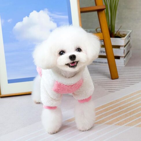 Dog Sweater Dog Clothes Fleece Dog Woolen Sweater Winter Warm Sweat Shirt 4 Legs Jumpsuit Pajamas Cute Yellow Duck Dog Sweater for Small Dog Medium Dog Cat Yellow L in Kuwait