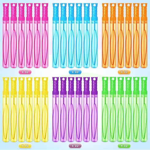 Bubble Wand, 12 Pcs Bubble Wands Bulk in 6 Colors, Bubble Party Favors for Kids, Summer Toys, Indoor Outdoor Activity, Themed Birthday, Wedding, for Girls & Boys in Kuwait