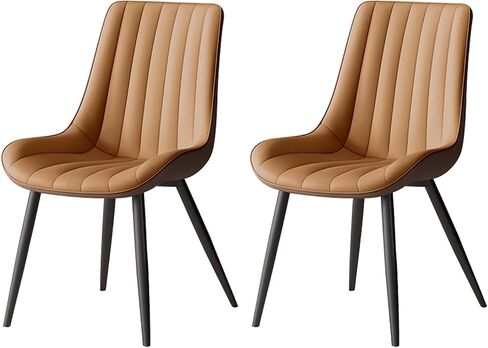 Dining Chairs Set of 2 Upholstered Mid Century Modern Kitchen Chairs Armless Faux Leather Side Chair with Back Metal Legs Chaise for Guest Reception Living Room, Light Gray in Saudi Arabia