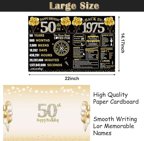 Large 90th Birthday Card With Envelope, Black Gold Happy 90th Birthday Giant Guest Book Gifts for Men Women, Giant Ninety Bday Card Gifts Party Supplies, Back in 1935 Jumbo 90 Bday Card in Kuwait