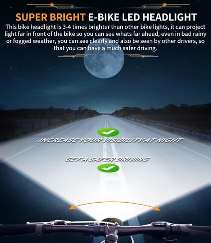 E-Bike LED Headlight for Rad Power Bikes Mini Rover Expand Runner, High Output E-Bike LED Lights Head Light with Mounting Bracket and E-Bike Plug, Plug and Play | Brighter | Waterproof (Yellow Light) in Saudi Arabia