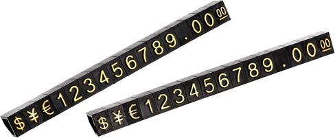MECCANIXITY Adjustable Removable Mini Cube Price Tag Display Number Letter Price Label Stand Block Kit for Shop Counter White on Black,3.3x5.6mm,16 Sets in Kuwait