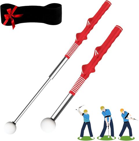 Multifunctional Golf Retractable Swing Trainer simulates Real Swing Feel and Club Weight, Features Ergonomic Grip Correction, Comfortable Non-Slip Grip, Includes a Free arm Band. in Saudi Arabia