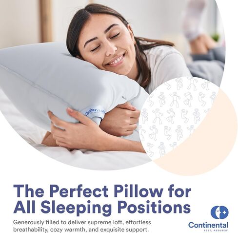 Continental Bedding 550 Goose Down Sleeping Bed Pillow, King (Pack of 1), White in Kuwait