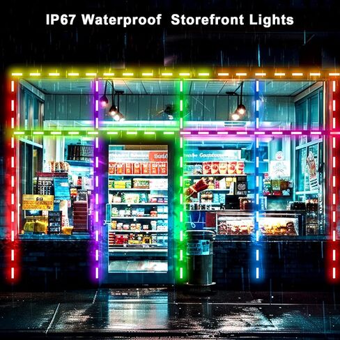 LED Storefront Lights for Business, Window Lights IP67 Waterproof Decorative Light for Advertising Letter Signs 35FT LED Modules Lights with RGB-IC SMD Full Chasing Dynamic Color LED Light in Saudi Arabia