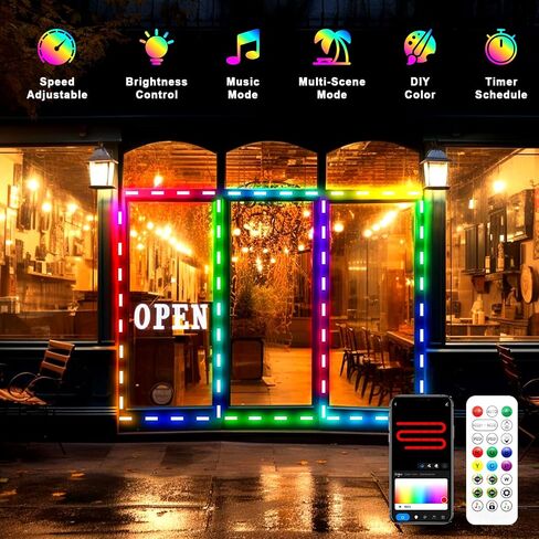 LED Storefront Lights for Business, Window Lights IP67 Waterproof Decorative Light for Advertising Letter Signs 35FT LED Modules Lights with RGB-IC SMD Full Chasing Dynamic Color LED Light in Saudi Arabia