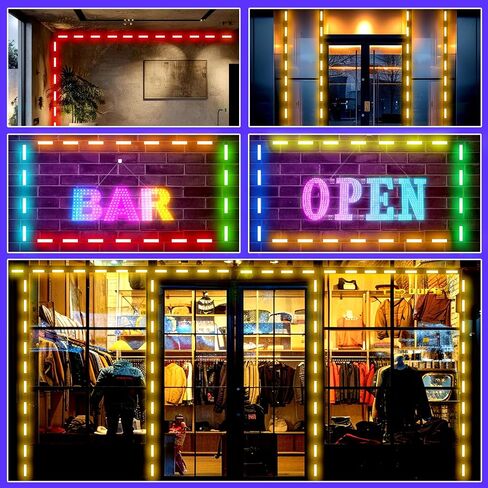 LED Storefront Lights for Business, Window Lights IP67 Waterproof Decorative Light for Advertising Letter Signs 35FT LED Modules Lights with RGB-IC SMD Full Chasing Dynamic Color LED Light in Saudi Arabia