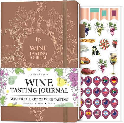 Legend Wine Tasting Journal – Wine Guide & Diary – Unique Accessories & Gifts for Wine Lovers, Women & Men, Eco Leather Notebook (Purple) in Kuwait