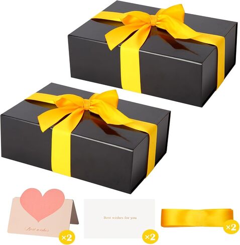 White Gift Box 11’’x7.2"x3.5", Glossy Magnetic Gift Box with Lid for Present Contains 1-1/2’’ Widened Ribbon, Liner Paper, Card for Christmas, Valentine's Day, Wedding, Birthday in Saudi Arabia