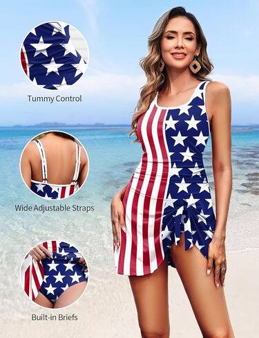 Zilcremo One Piece Swimdress Swimsuits for Women Tummy Control Swim Dresses Skirt Bathing Suit Color Block Ribbed Swimwear in Kuwait