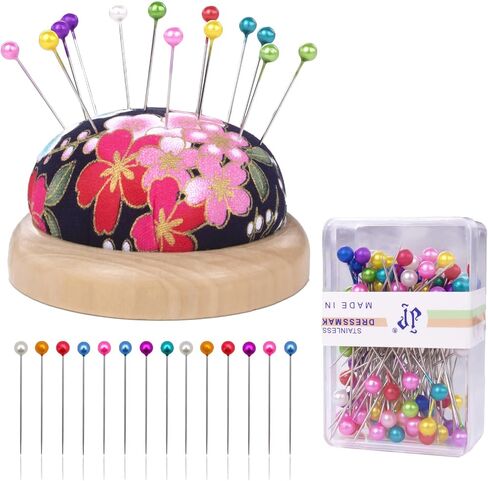 AxiyanX Wooden Base Sewing Pin Cushion, Pin Cushions for Sewing Cute,Needle Cushion for DIY Crafts,Pincushions for Sewing,Sewing Needle Holder for Daily Hand Sewing (A-Blue) in Kuwait