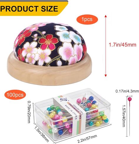 AxiyanX Wooden Base Sewing Pin Cushion, Pin Cushions for Sewing Cute,Needle Cushion for DIY Crafts,Pincushions for Sewing,Sewing Needle Holder for Daily Hand Sewing (A-Blue) in Kuwait