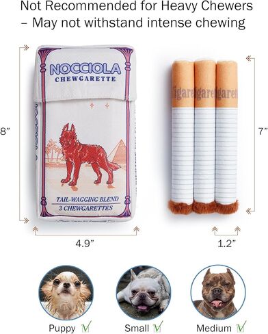 Nocciola Squeaky Sounds Puff Stick Toys, Funny Interactive Plush Dog Toys, Pitbull Husky Frenchie Pug Puppy Toys for Small to Medium Breed, Dog Accessories Boy Gifts- Chewport in Kuwait