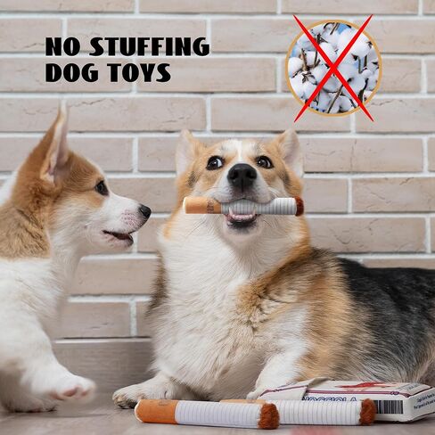 Nocciola Squeaky Sounds Puff Stick Toys, Funny Interactive Plush Dog Toys, Pitbull Husky Frenchie Pug Puppy Toys for Small to Medium Breed, Dog Accessories Boy Gifts- Chewport in Kuwait