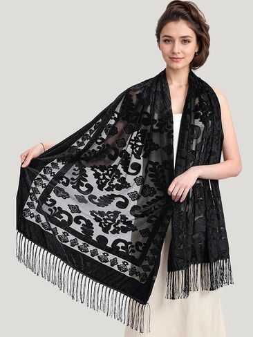 Peacock Velvet Shawl with Fringe Beaded Shawl for Women Peacock scarf Handmade Beading Indian Wraps for wome Tassel in Kuwait