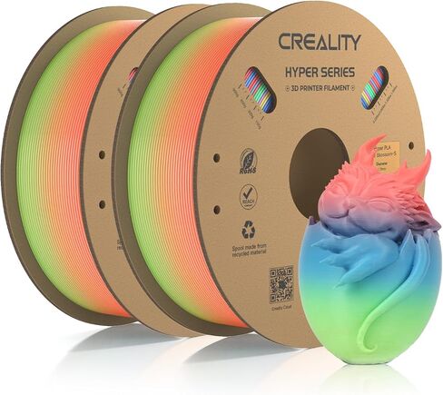 Creality 3D Printer Filament PLA 1.75mm, Creality Official Hyper PLA Filament Durable and Resistant,2.2 lb/1 kg, 300mm/s Designed for High-Speed 3D Printing (Macaron Rainbow) in Saudi Arabia
