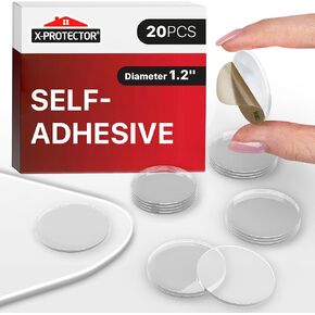 X-Protector Cabinet Door Bumper Strips - 40 PCS - Clear Door Silencer - Premium Cabinet Door Bumpers - Soft Door Slam Stopper - Multi-Purpose Bumpers for Cabinet Doors, Chair Backs, and More!