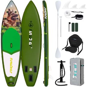 FunWater Inflatable Paddle Board Sup Boards - Stand Up Paddleboards with Premium Accessories, Double-end Paddle, Kayak Seat, SUP Paddle Boards for Adults