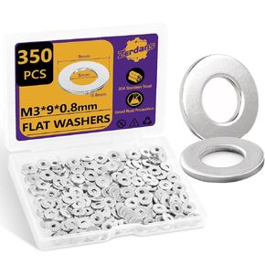 Washers, M5 Flat Washers, 100Pcs Fender Washers for Screws Bolts, 18-8 (304) Stainless Steel Fender Washers, Assorted Hardware Metal Washers Kit for Factories, Home, Shops, Construction (M5x15x1.2mm)