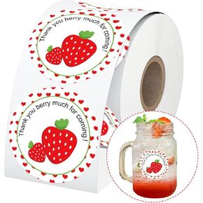 Strawberry Thank You Sticker Labels 1.5 Inch Thank You Berry Much for Coming Stickers - Sweet Strawberry Themed Birthday Party Favors Thank You Sticker Labels 250 Pcs in Kuwait