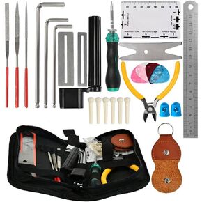 77 Pcs Guitar Maintenance Kit Repair Tool Setup with Carry Bag Large For Acoustic Guitar Electric guitar Ukulele Bass Banjo, String Instrument