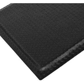 Nisorpa Anti Fatigue Mats Industrial 3' x 6' 15/16" Thick Ergonomic Standing Floor Mat Kitchen Mat for Standing Heavy Duty Commercial Diamond Plate Border Safety Mat Support for Leg & Back Pain