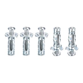 M4x21mm Hollow Wall Anchors - 15 Pack - Good for Hollow Wall Plaster Walls - Carbon Steel Hollow Drywall Anchors Screws, Silver