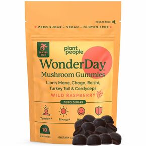 Plant People - WonderDay Mushroom Gummies Mini | Daily Gummy Multi Support for Whole Body Balance, Mood, De-Stress, Energy, Immune and Gut Health | Natural, Organic, Vegan, Non-GMO | Trial Size