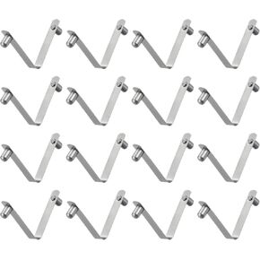 HARFINGTON 16pcs Double Button Kayak Paddle Snap Spring Clip 8x10x60mm 65Mn Spring Steel V-Shaped Solid Lift Telescopic Locking Tube Pole Clips for Tent Umbrella Camping