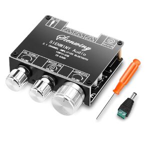 YS-E30H Bluetooth Amplifier Board,15W+15W+30W 2.1 Channel Subwoofer Amp Board with R&L Channel+ Subwoofer Volume Control,DC 9-24V, BT/USB/AUX Inputs, DIY Wireless Speakers AMP Board