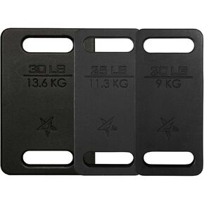 Yes4All Cast Iron Ruck Weight, Weighted Plate for Rucking, Swings, Squat, Strength Training, Fitness Workout, and Home Exercises Set 2pcs - 20LB + 30LB