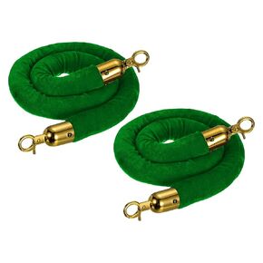 MECCANIXITY Velvet Stanchion Rope 3.28 Ft/1 M, Barrier Rope Velvet Carpet Ropes with Snap Hooks for Posts Stands Queue Divider Crowd Control, Purple Golden Pack of 2