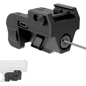 Pistol Laser Beam, Low Profile Laser Sight Compatible with Picatinny Weaver Rail Military Handgun Hunting Laser with USB Rechargeable Cable for Weapon Gun, Laser Class IIIA, 5mW