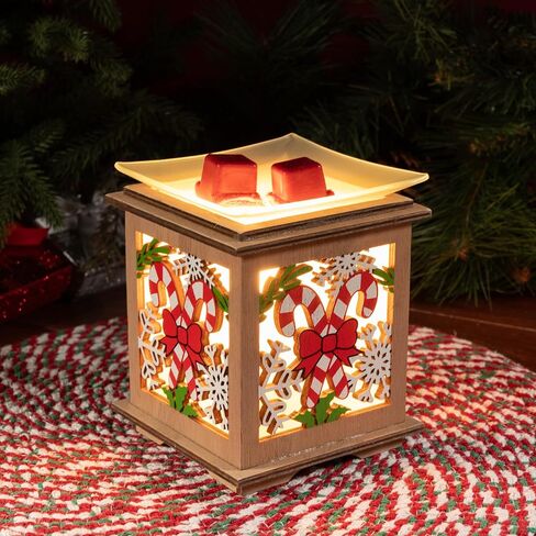 Scentsationals Holiday Collection - Scented Wax Warmer - Jolly Christmas Season Wax Cube Melter & Burner - Electric Winter Fragrance Home Air Freshener Gift (Stacked Stone Fireplace) in Saudi Arabia