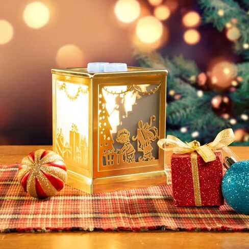 Scentsationals Holiday Collection - Scented Wax Warmer - Jolly Christmas Season Wax Cube Melter & Burner - Electric Winter Fragrance Home Air Freshener Gift (Stacked Stone Fireplace) in Saudi Arabia