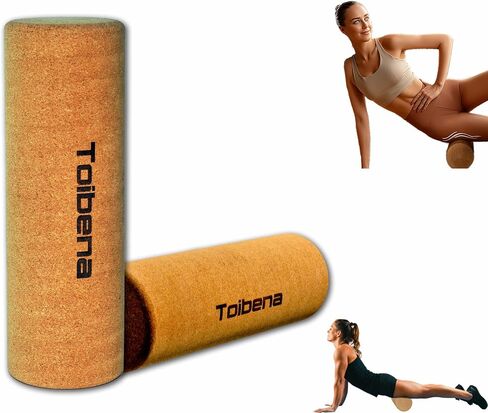Premium Cork Massage Muscle Roller for Proper Stretching, Balance Training, Apply Firm Therapeutic Pressure,Natural Eco-Friendly/NO Foam Roller &Yoga & Travel Friendly (6 Inch Peanut*2) in Saudi Arabia