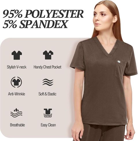 Scrubs for Women Scrubs Set - Stretch V-Neck Scrub Top & Yoga Jogger Pants Medical Uniform Scrub Set in Saudi Arabia