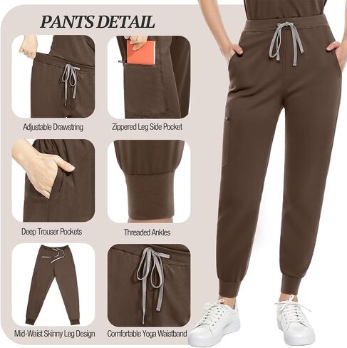 Scrubs for Women Scrubs Set - Stretch V-Neck Scrub Top & Yoga Jogger Pants Medical Uniform Scrub Set in Saudi Arabia