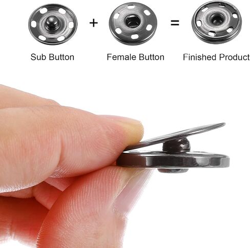 uxcell 55 Sets Sewing Snap Buttons, 4 Sizes Press Buttons Metal Snap Fasteners for Clothes DIY Crafts, Gold in Saudi Arabia