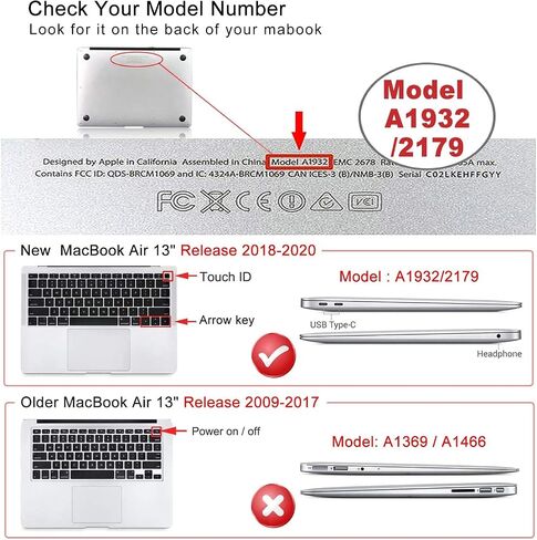 iCasso for MacBook Air 13 inch Case 2022 2021 2020 2019 2018 Release A2337 M1 A2179 A1932, Protective Plastic Hard Shell Case with Keyboard Cover + Screen Protector (Line Drawing-Butterfly) in Kuwait