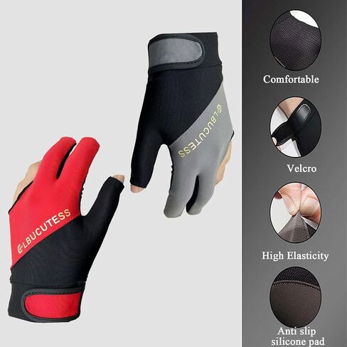 Billiard Pool Gloves for Left Hand 3 Finger Quick-Dry Breathable Shooters Snooker Cue Sport Popular Sizes Glove for Men Women in Saudi Arabia