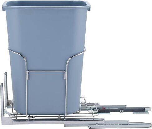 VEVOR Pull-Out Trash Can, 35L Single Bin, Under Mount Kitchen Waste Container with Slide, Handle and Door Mounting Kit, 110 lbs Load Capacity Heavy Duty Garbage Recycling Bin for Kitchen Cabinet, Sink in Saudi Arabia