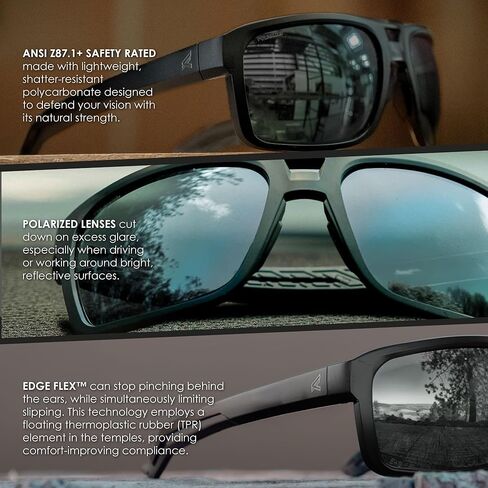 EDGE Highline Oversized Sunglasses, Polarized Fishing Hunting Lenses, Flex, Anti-Scratch Lenses, Shatter Resistant in Kuwait