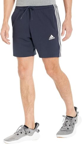 شورت رجالي من adidas Essentials French Terry 3-Stripes، أحمر ساطع، متوسط in Saudi Arabia