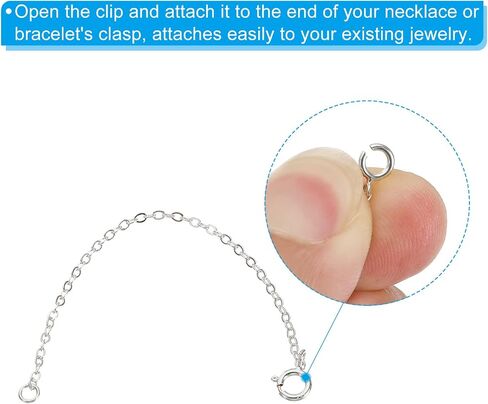 Patikil 1 inch S925 Silver Necklace Extender ، 2 Pack Pack Placed Chain Extensions Extension for Nglaces Bracelet Making ، Golden in Saudi Arabia